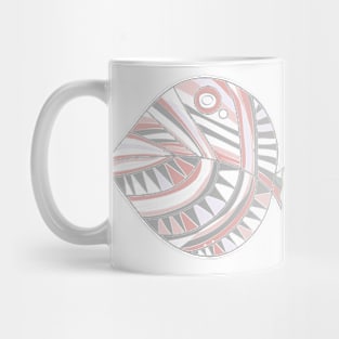 Mazipoodles New Fish Head Leaf White Gray Coral Distressed Mug